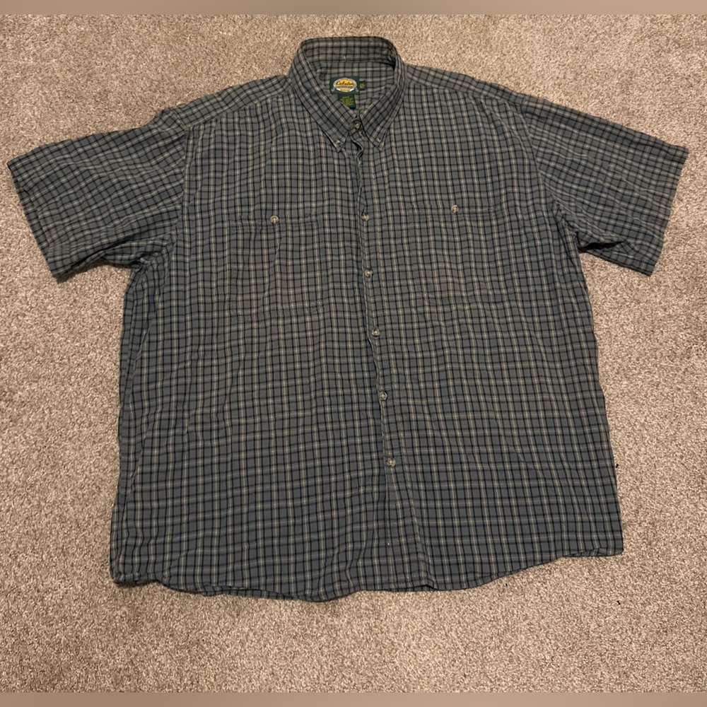 Cabela's Blue Plaid Casual Button Down Shirt